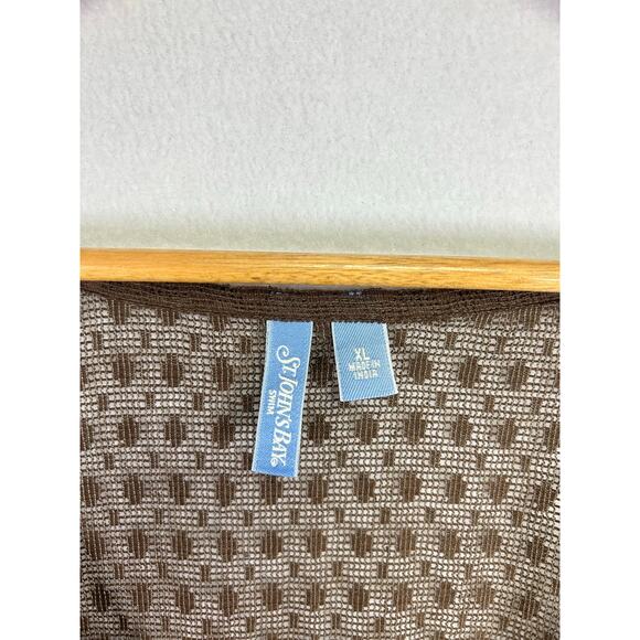 St. Johns Bay brown mesh swimsuit, cover up XL pool beach summer.  - Picture 5 of 10